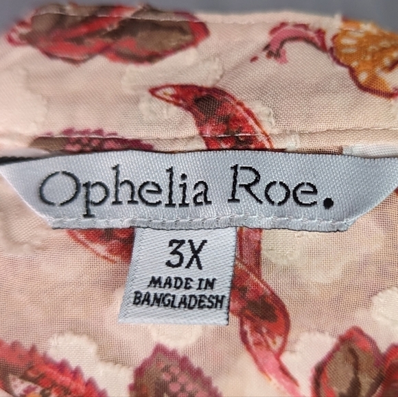 Ophelia Roe NWT Paisley Print Semi Sheer Top Sz 3X - Picture 10 of 13